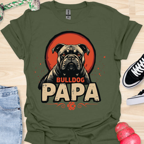 Bulldog Papa - V7 - Gothic Graphic Dark T-Shirt